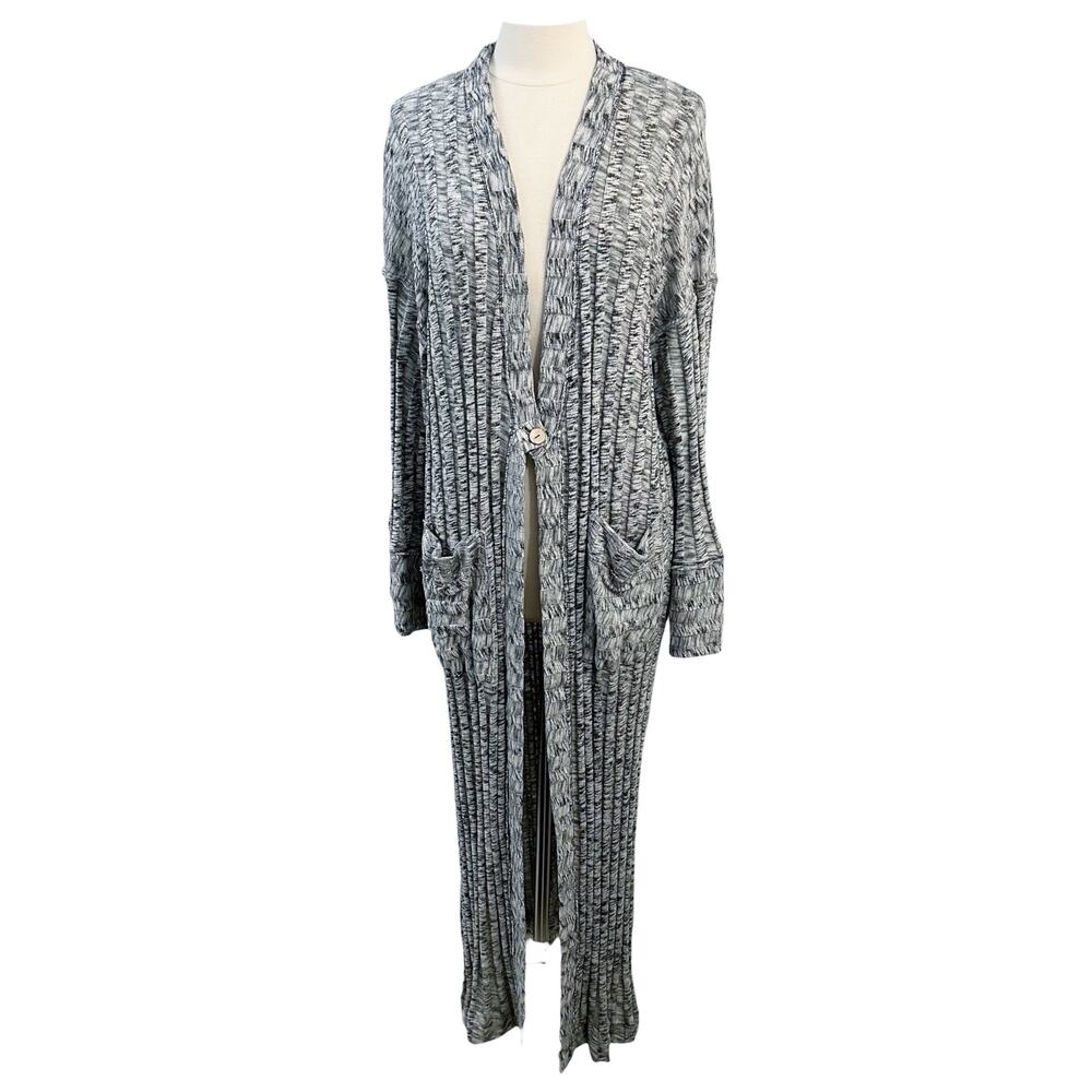 Free People FP Beach Beach Nights Maxi Cardigan Sweater Marled M